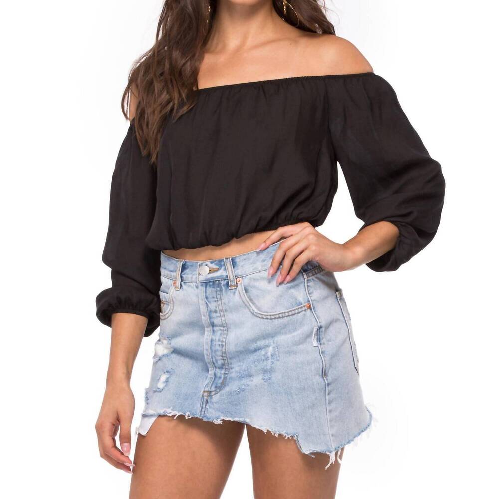NEW SHOW ME YOUR MUMU lima scrunch top in black